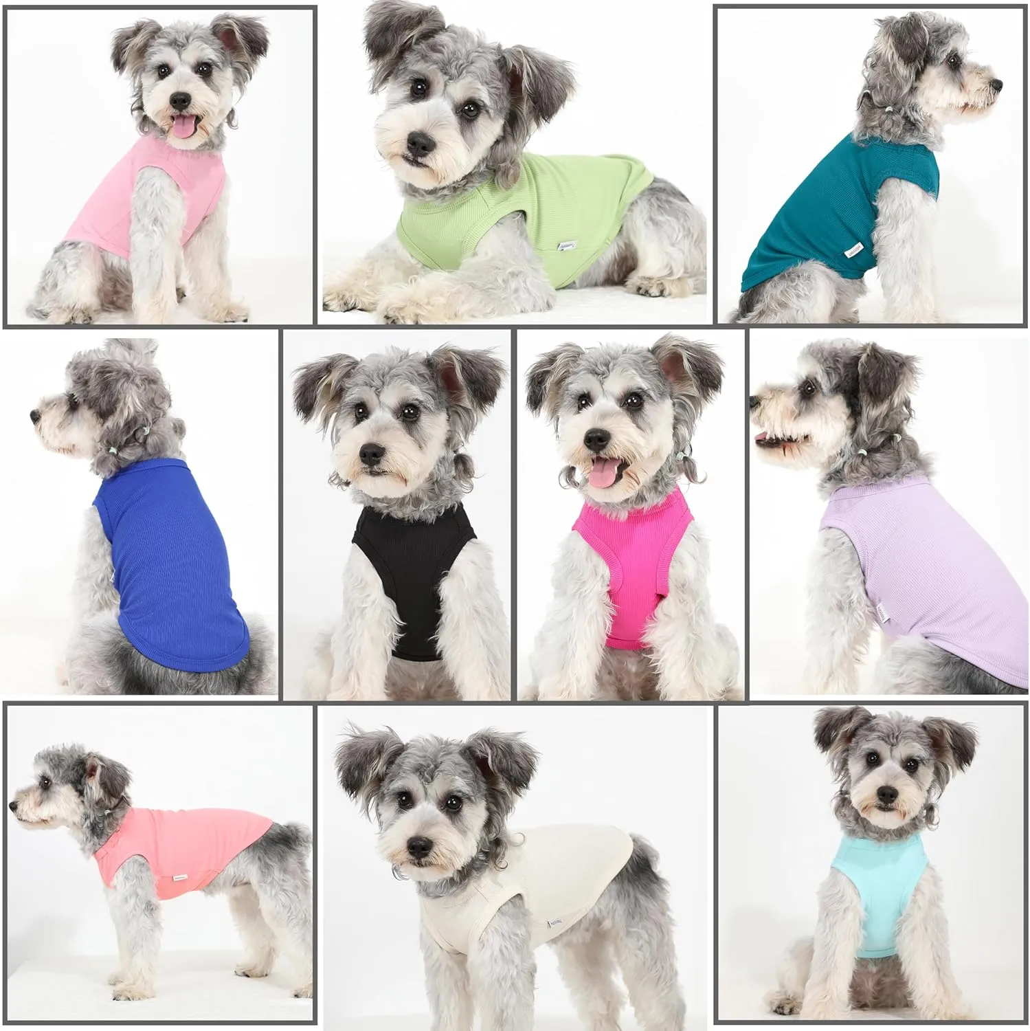 2 Pack Dog Clothes for Small Dogs Summer Dog Shirt Vest Girl Boy Lightweight Puppy T-Shirts Blank Soft and Cool Pet Clothing Sleeveless Medium Large Dog Outfit (Light Blue Dark Cyan, X-Large)