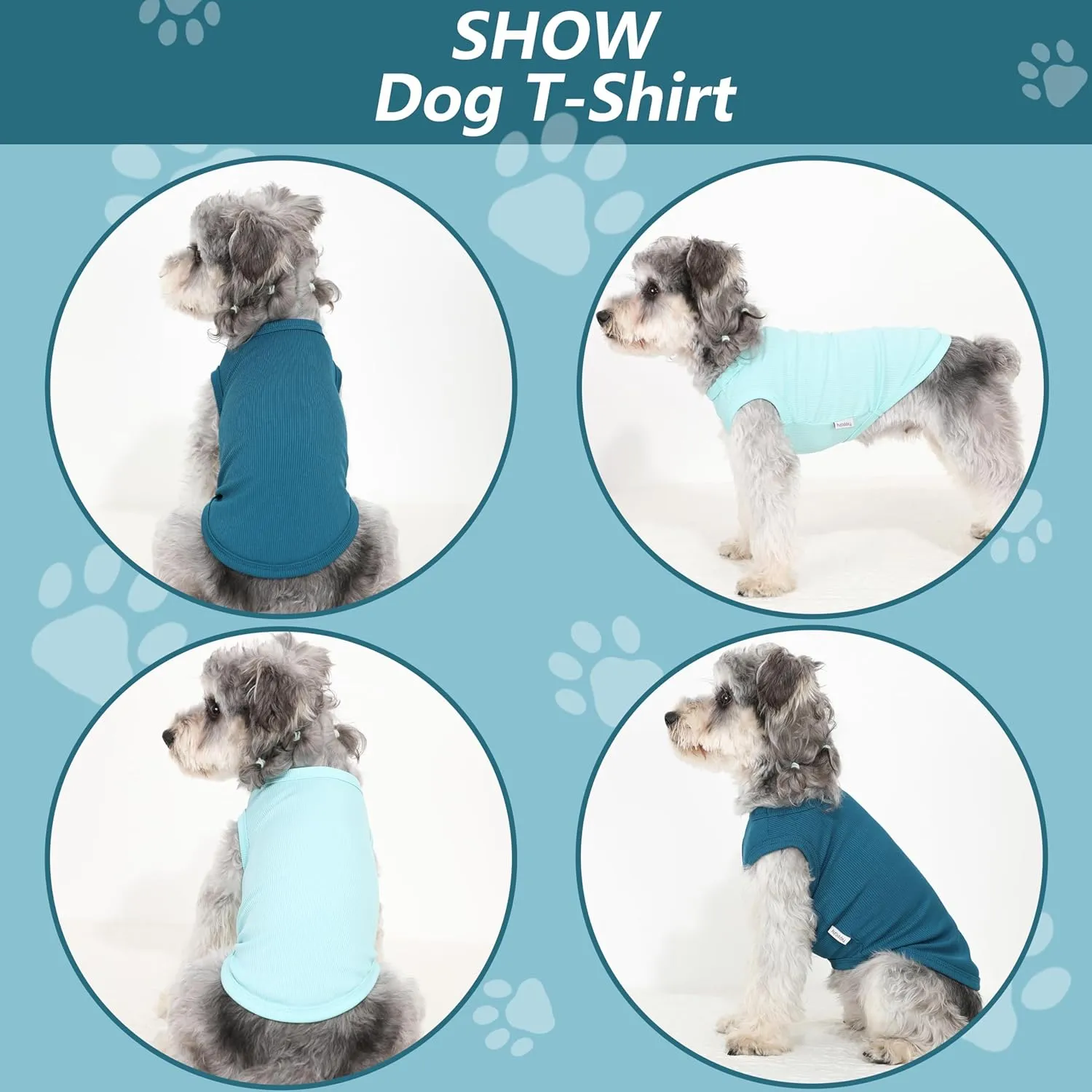 2 Pack Dog Clothes for Small Dogs Summer Dog Shirt Vest Girl Boy Lightweight Puppy T-Shirts Blank Soft and Cool Pet Clothing Sleeveless Medium Large Dog Outfit (Light Blue Dark Cyan, X-Large)