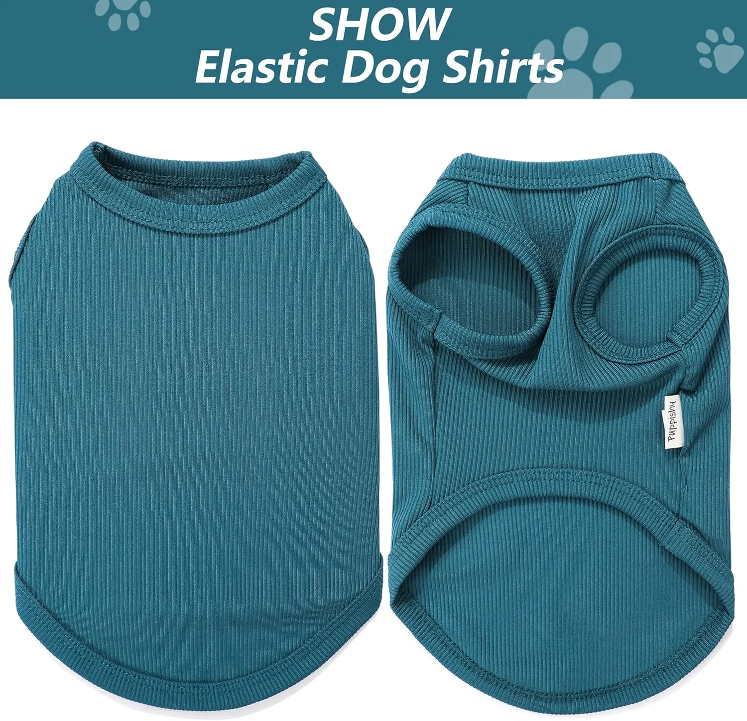 2 Pack Dog Clothes for Small Dogs Summer Dog Shirt Vest Girl Boy Lightweight Puppy T-Shirts Blank Soft and Cool Pet Clothing Sleeveless Medium Large Dog Outfit (Light Blue Dark Cyan, X-Large)