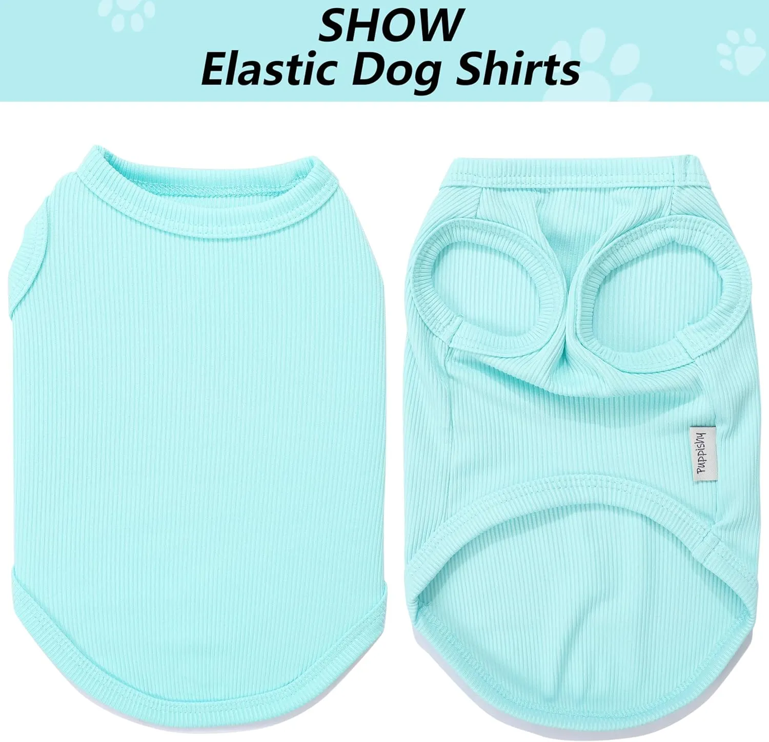 2 Pack Dog Clothes for Small Dogs Summer Dog Shirt Vest Girl Boy Lightweight Puppy T-Shirts Blank Soft and Cool Pet Clothing Sleeveless Medium Large Dog Outfit (Light Blue Dark Cyan, X-Large)