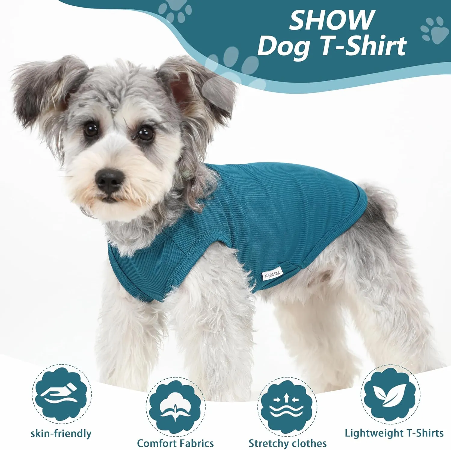 2 Pack Dog Clothes for Small Dogs Summer Dog Shirt Vest Girl Boy Lightweight Puppy T-Shirts Blank Soft and Cool Pet Clothing Sleeveless Medium Large Dog Outfit (Light Blue Dark Cyan, X-Large)