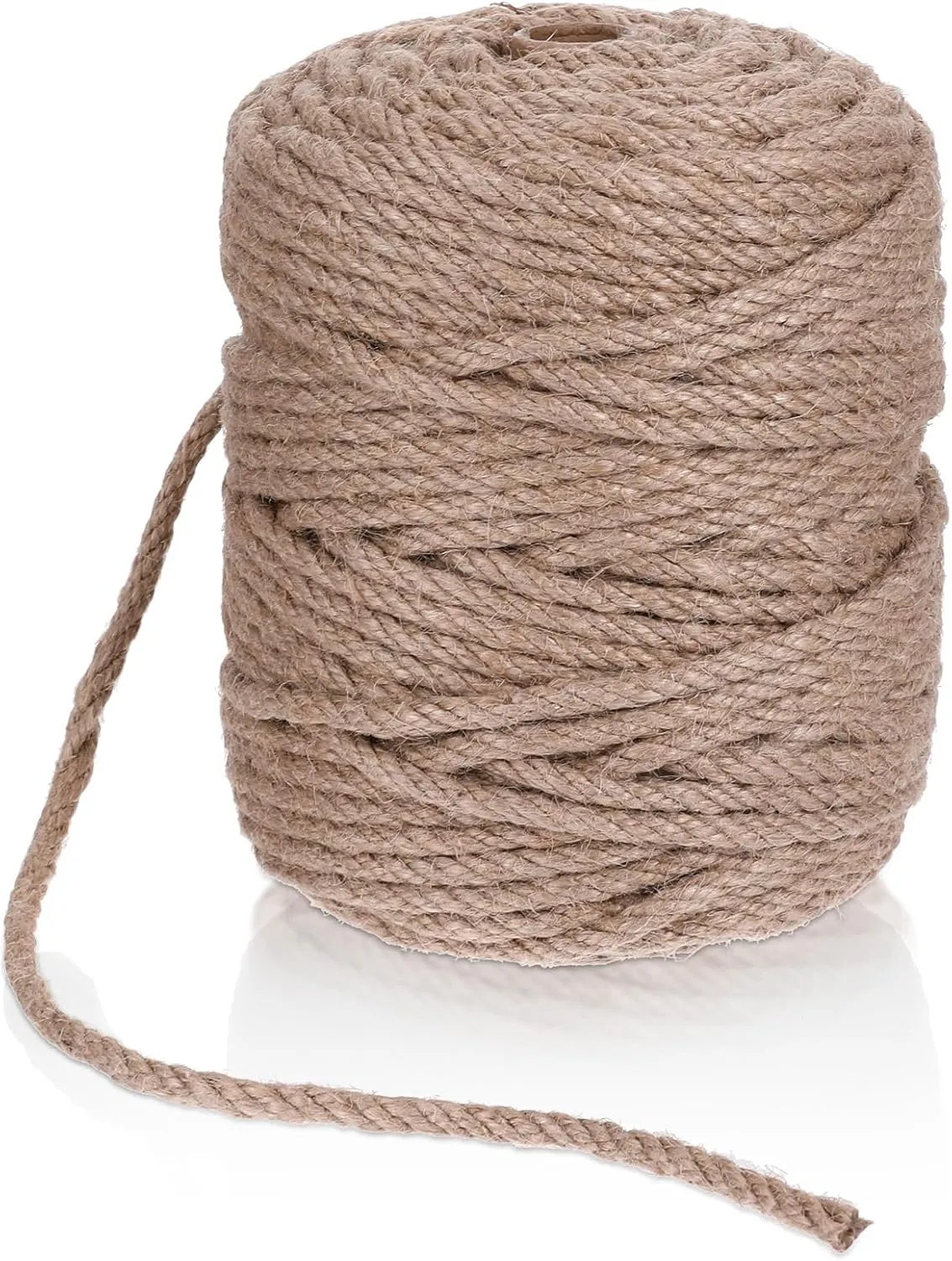 328 Feet 6mm Jute Twine Jute Rope Natural Thick Jute Twine String, 4-Ply 1/4 Heavy Duty Hemp Rope Thick Twine Rope for Gardening, Floristry, Cat Scratch Post, DIY Art Craft