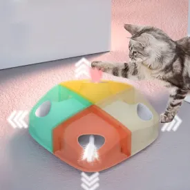 Automatic Interactive Cat Toys for Indoor Cats, Whack a Mole Electric Feather Moving Cat Toy,Motion Activated USB Rechargeable DIY Color Automated Cat Toys