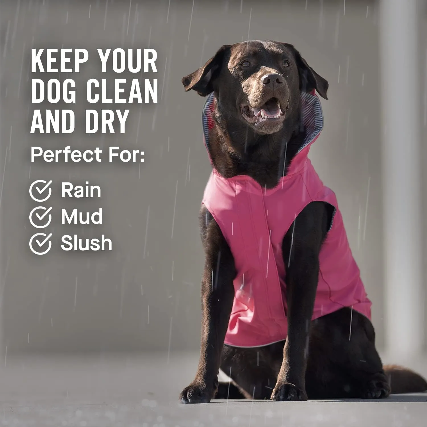 Canada Pooch Torrential Tracker Dog Rain Jacket - Easy On, Adjustable Full Body Coverage, Waterproof, Functional Pockets, Reflective Trim Rain Coat for Dogs, Great for Dogs