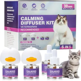 Cat Calming Pheromone Diffuser Effectively Relieve Anxiety Stress Cat Calming Diffuser Comfort for Cats Spraying and Scratching Calm Relaxing 48ml/Bottle Fits All Cats