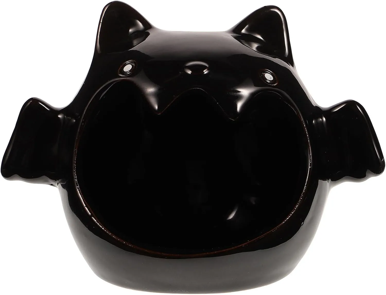 Ceramic Hamster House, Hamster Habitat Hideout, Halloween Water Bowl Ceramics Hideaway House Habitat Decor for Dwarf Hamsters, Gerbils, Chinchilla, Black