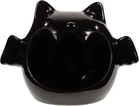 Ceramic Hamster House, Hamster Habitat Hideout, Halloween Water Bowl Ceramics Hideaway House Habitat Decor for Dwarf Hamsters, Gerbils, Chinchilla, Black
