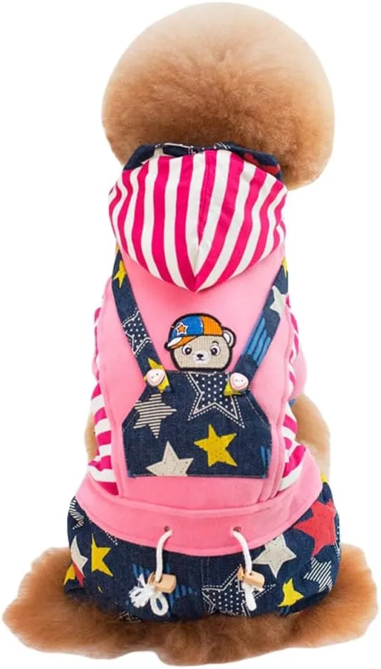 Dog Coat, Warm Dog Jacket Dog Winter Coats, Dog Hoodie Fleece Puppy Sweatshirt Soft Warm Dog Clothes Winter Wearing, for Small Bichon Frise Schnauzer Poodle Teddy Dog,Cute Pink,M