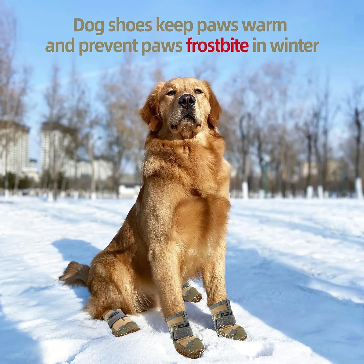 Dog Shoes for Large Dogs, Medium Dog Boots & Paw Protectors for Hardwood Floors, Outdoor Dog Booties for Hot Pavement Winter Snow Hiking, Waterproof Dog Shoes with Reflective Strips Size 3