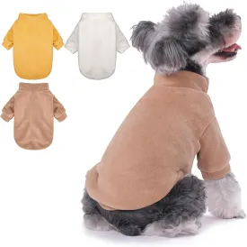 Dog Sweater, 3 Pack Dog Sweaters for Small Dogs Girl Boy, Ultra Soft Warm Puppy Clothes Dog Coat for Winter (Camel Beige Yellow, Medium)