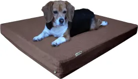 Dogbed4less Large Orthopedic Memory Foam Dog Bed for Medium to Large Dogs with Durable Waterproof Internal Case, Removable Washable Denim Cover   Bonus Pet Bed Case, 41X27X4 Fit 42X28 Dog Crate, Brown