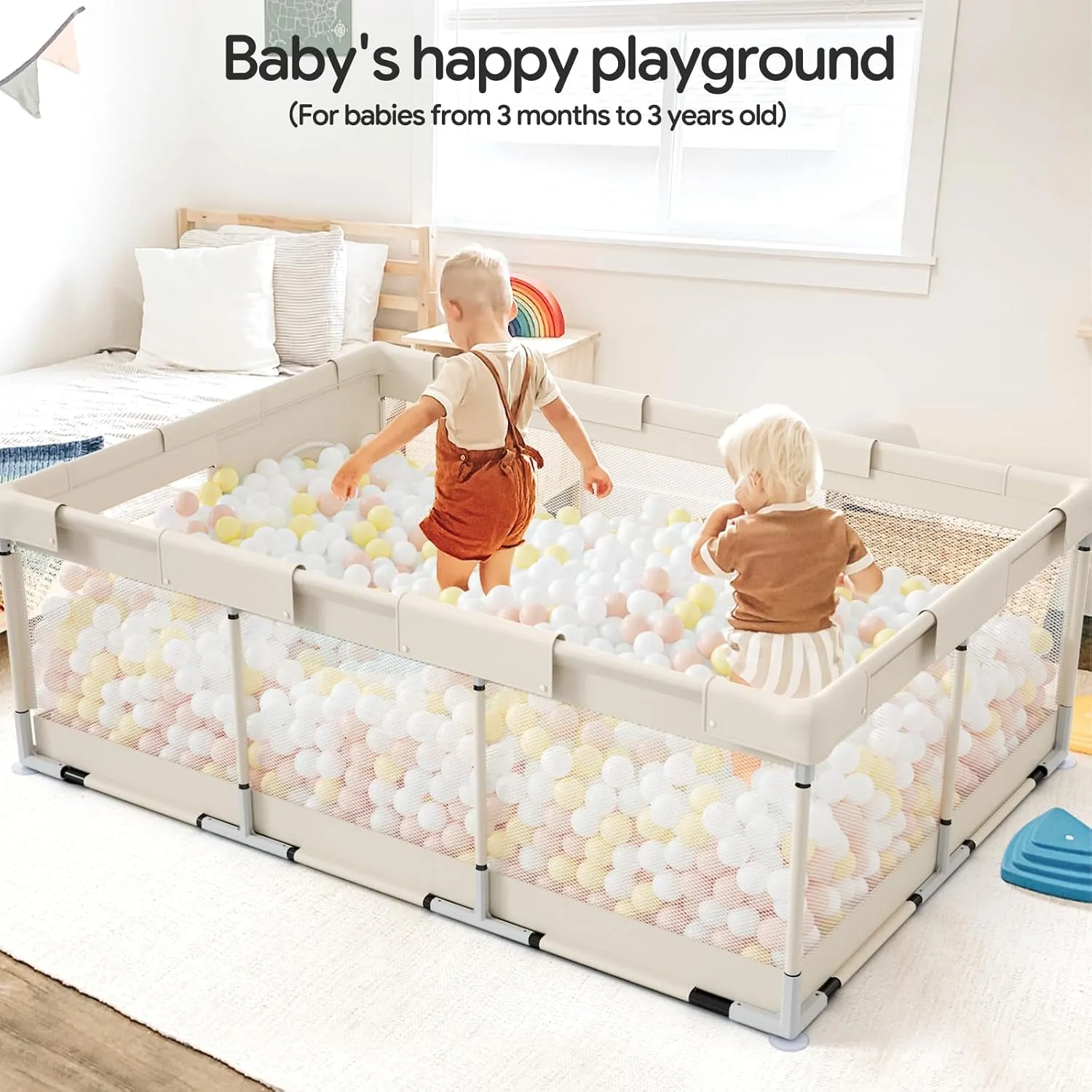 Fodoss Baby Playpen, 71x47inch Large Playpen for Babies and Toddlers, Indoor & Outdoor Play Yard, Baby Fence Play Area