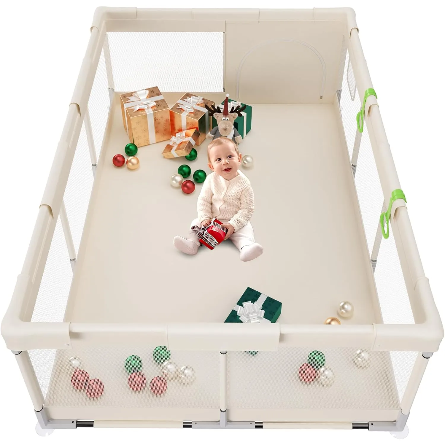 Fodoss Baby Playpen, 71x47inch Large Playpen for Babies and Toddlers, Indoor & Outdoor Play Yard, Baby Fence Play Area
