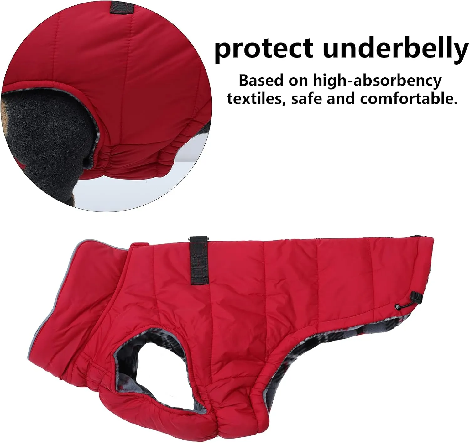 Geyecete Dog Winter Warm Coat - Windproof Snowproof Pet Outdoor Jacket for Small to Large Dogs - Red - XS