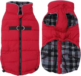 Geyecete Dog Winter Warm Coat - Windproof Snowproof Pet Outdoor Jacket for Small to Large Dogs - Red - XS
