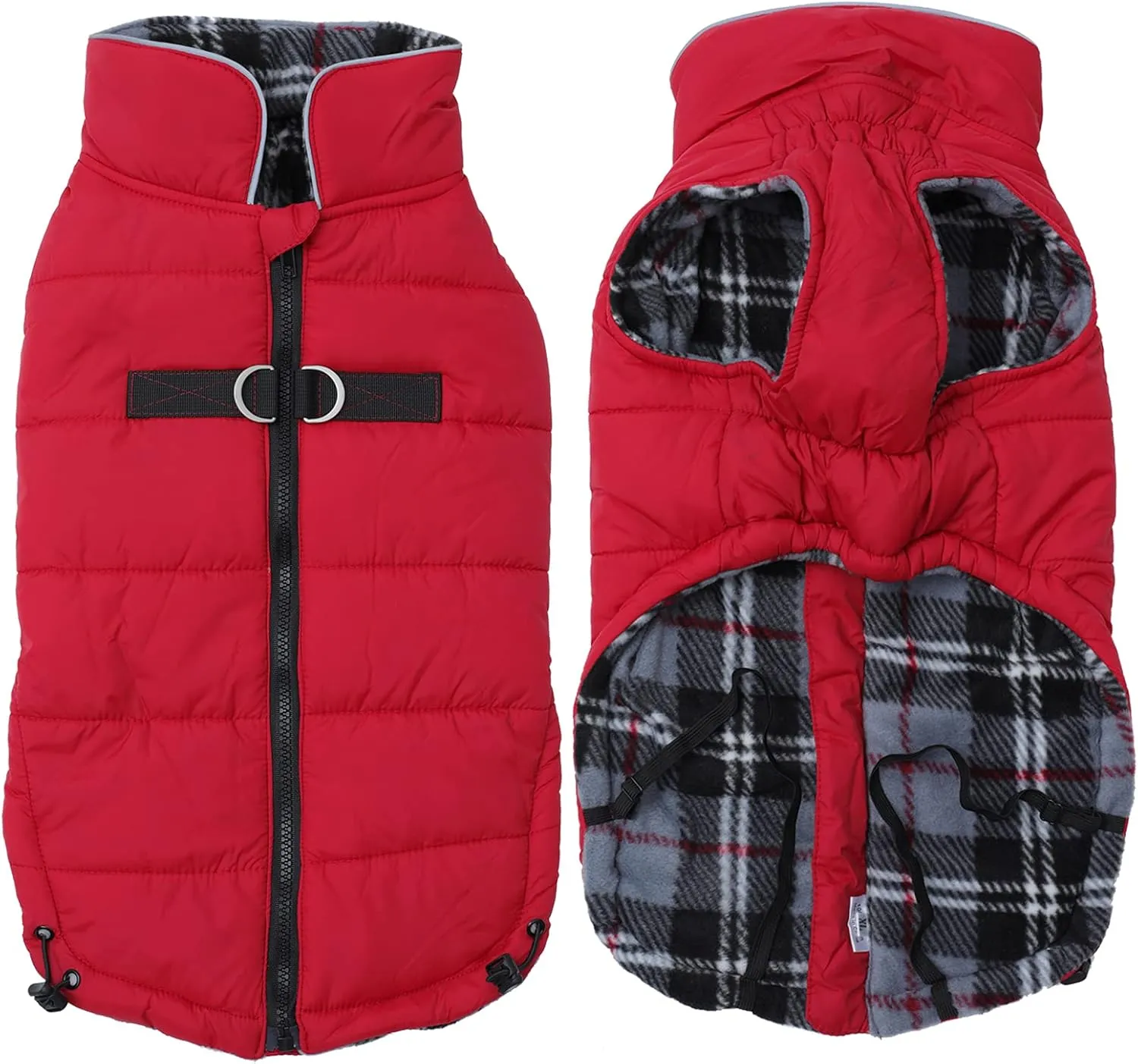 Geyecete Dog Winter Warm Coat - Windproof Snowproof Pet Outdoor Jacket for Small to Large Dogs - Red - XS