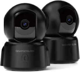 GOLSPARK Dog Pet Camera for Home Security 2K,2.4GHz WiFi Camera Baby Monitor for Room with Motion Tracking Detection Night Vision,Two-Way Audio SD/Cloud Storage