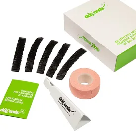 JorVet Dog Ends Tail Injury Care Kit | Soft Mesh Wraps to Protect & Heal Wagging Tails | Lightweight, First Aid Solution with Applicator & Tape | Comfortable for All Dog Breeds | Black | 7 Piece Set