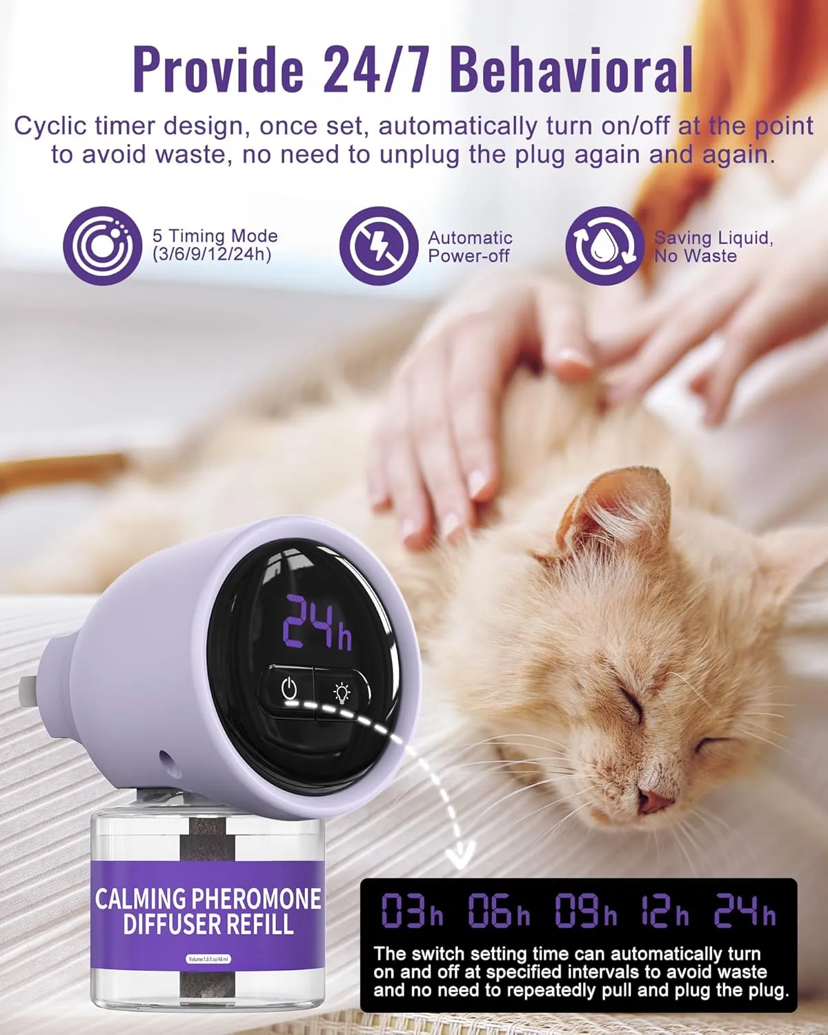 Lesotc Cat Pheromones Calming Diffuser Effectively Relieve Anxiety Stress Cat Calming Diffuser Multicat Pheromones Diffuser Refill Reduce Fighting Spraying and Scratching Calm Relaxing Fits All Cats