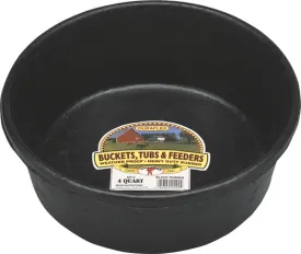 Little Giant Heavy Duty Rubber Tub | Durable Rubber Feed Pan | Indoor & Outdoor Use | Rubber Feed Bucket | 4 Quarts