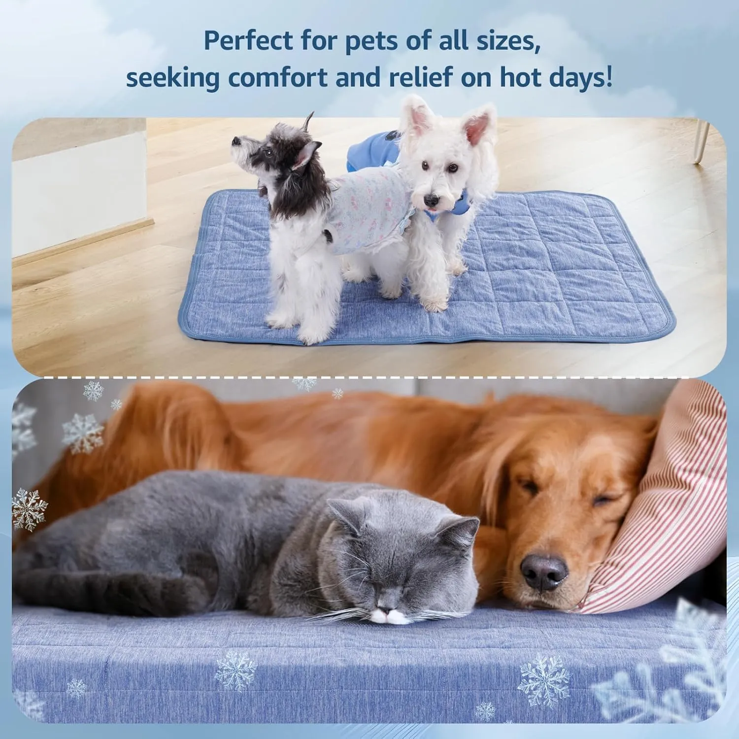 LOOBANI Cooling Blanket for Dogs, 0.4>Q-Max Dog Cooling Blanket, Washable & Breathable Dog Cooling Mat for Dogs Suitable for Bed Cover Couch Sofa, Protect Furniture from Scratches & Chewing