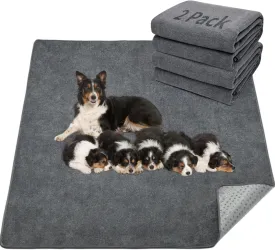 LOOBANI Washable Pee Pad for Dogs, 2 Packs Non-Slip Puppy Training Pads, Fast Absorbent Pet Whelping Pads, Puppy Playpen Mat for Incontinence, Housebreak, Crate, 36x41in, Gray