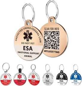 MYLUCKYTAG ESA Tag - QR Code Digital Pet ID, Stainless Steel, Engraved, Email Alerts