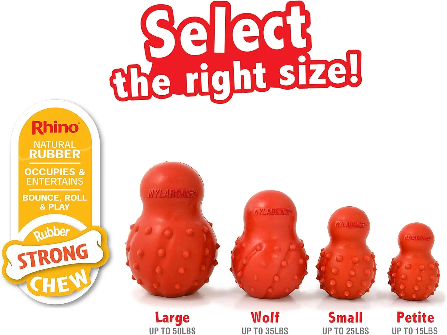 Nylabone Treatin' Cone Strong Stuffable Chew Toy for Dogs, Natural Rubber Fillable Treat Toy, Treat Dispensing Dog Toy, Bacon Flavor, Small Dogs - Up to 25 Ibs, 1 Count