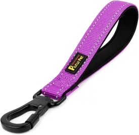 PLUTUS PET 10 Short Dog Leash, Reflective Nylon Padded Handle, Strong Traffic Leash with Carabiner Clip, Perfect for Large or Medium Dogs10Purple