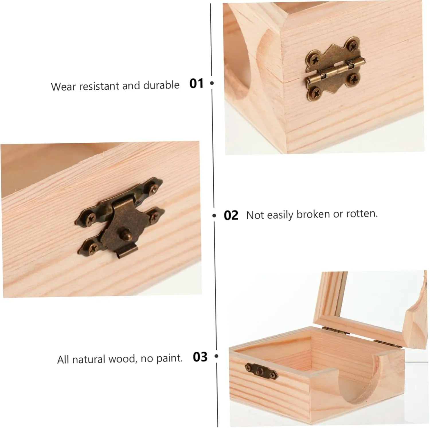 POPETPOP 3pcs Hamster Sleep Nest Pet House Wooden Shelter Hideout Tree Multi-Chamber Decor