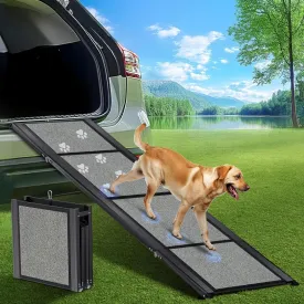 Ramp for Car 71"x20" Large Folding Pet Stair for Truck, SUV, With Non-Slip Surface, Up to 250LBS, Outdoor Car Ramp for Medium & Large Dogs, Portable Pet Steps