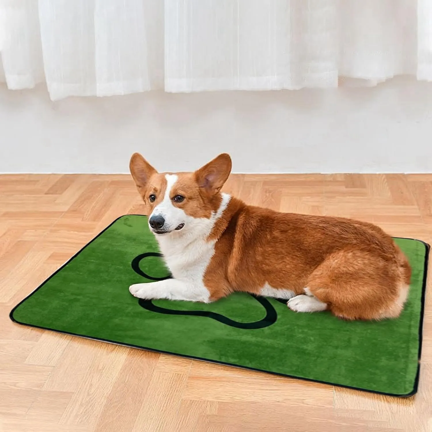 Reusable Puppy Pads, Washable Pee Pads for Dogs Durable Absorbent Leakproof Dog Training Pads for Home or Travel, Non-Slip Wee Wee Pads Potty Pads 18"x14" (Green, S)