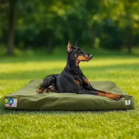 Sytopia 42-Inch Canvas Outdoor Dog Bed  Chew-Proof, Waterproof & Washable with Removable Cover, Ideal for Medium & Large Dogs  Great for Indoor, Outdoor, Crate, or Patio Use (Green)