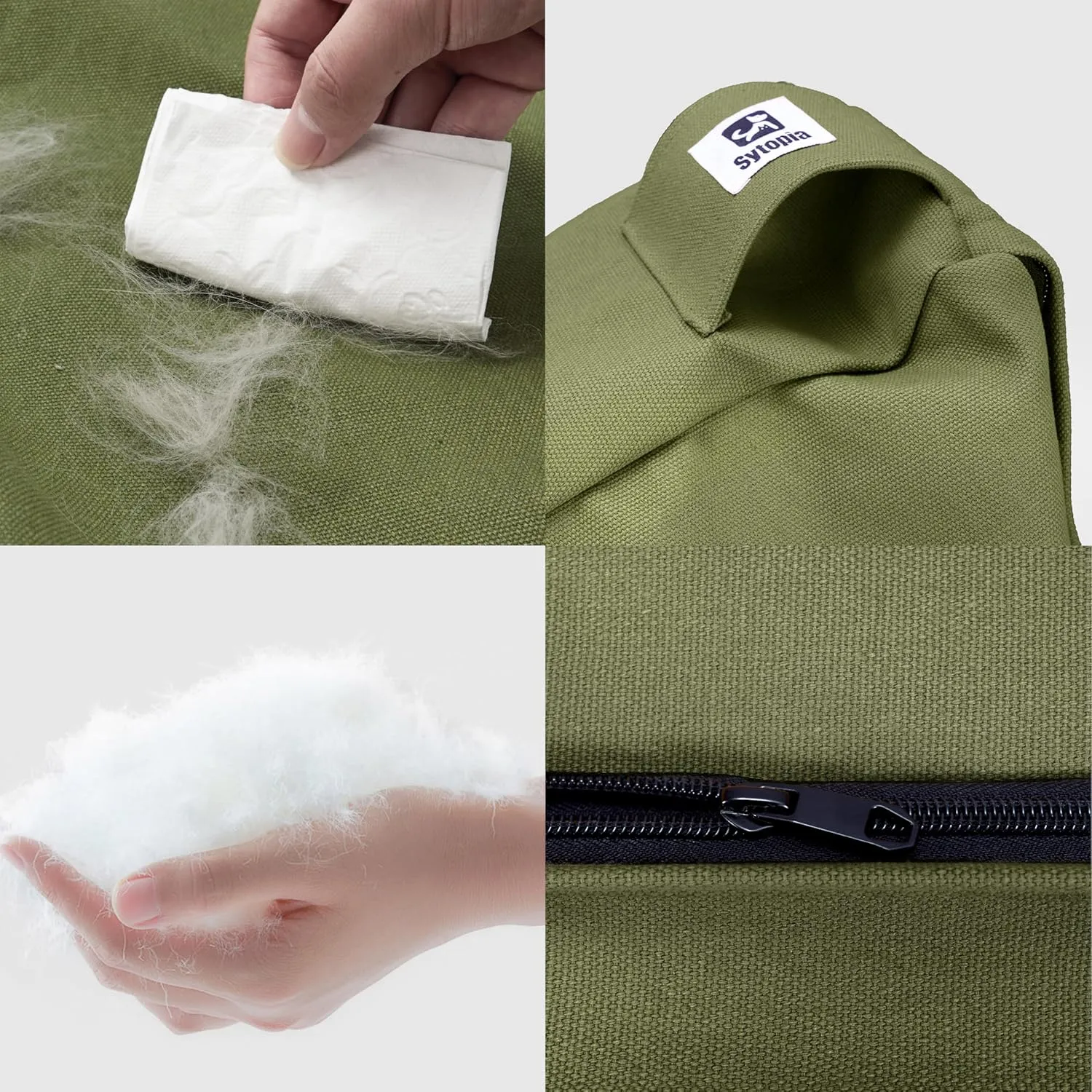 Sytopia 42-Inch Canvas Outdoor Dog Bed  Chew-Proof, Waterproof & Washable with Removable Cover, Ideal for Medium & Large Dogs  Great for Indoor, Outdoor, Crate, or Patio Use (Green)