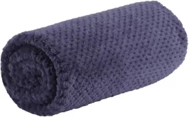 uxcell Flannel Fleece Bed Blankets, Soft Warm Microfiber Blanket, Mesh Fuzzy Plush 330GSM Lightweight Decorative Solid Blankets for Bed 30"x40" Cyber Grape Purple