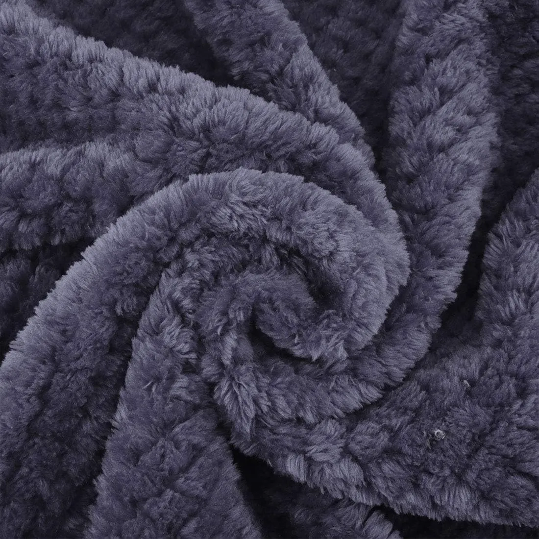 uxcell Flannel Fleece Bed Blankets, Soft Warm Microfiber Blanket, Mesh Fuzzy Plush 330GSM Lightweight Decorative Solid Blankets for Bed 30"x40" Cyber Grape Purple