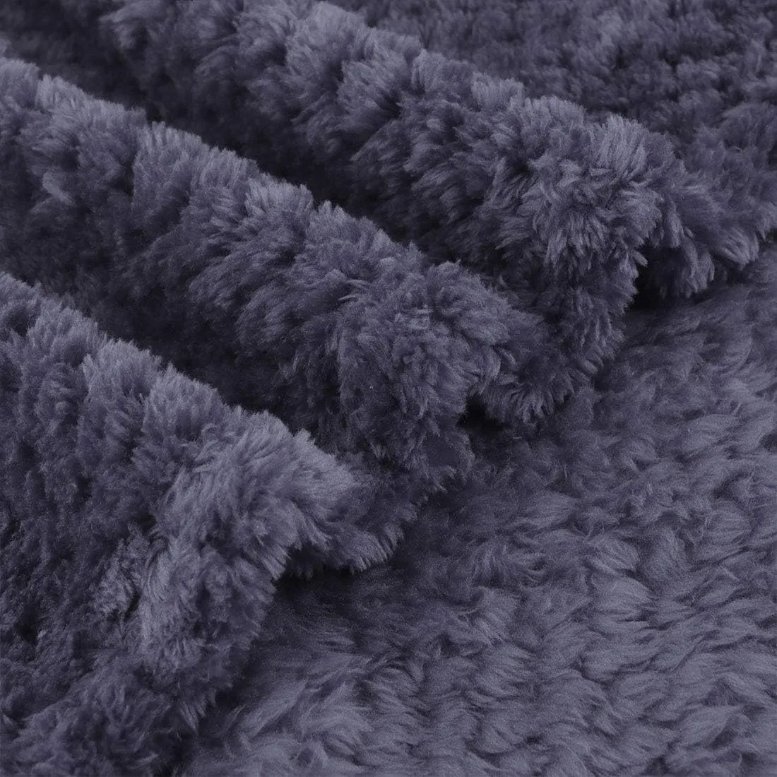 uxcell Flannel Fleece Bed Blankets, Soft Warm Microfiber Blanket, Mesh Fuzzy Plush 330GSM Lightweight Decorative Solid Blankets for Bed 30"x40" Cyber Grape Purple